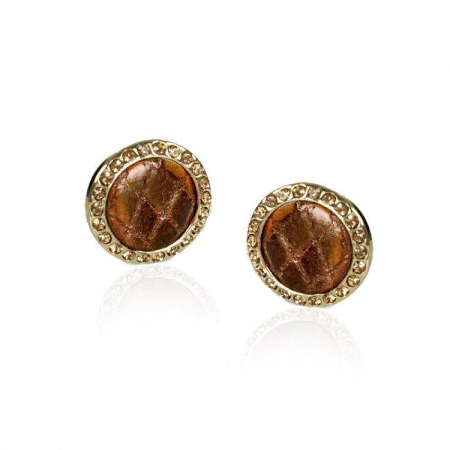 Brahmin | Women's Round Crystal Earrings Bronze Fairhaven | Quick Ship!