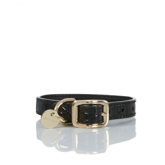 Brahmin | Women's Small Black Leather Dog Collar | Black Melbourne | Quick Ship!