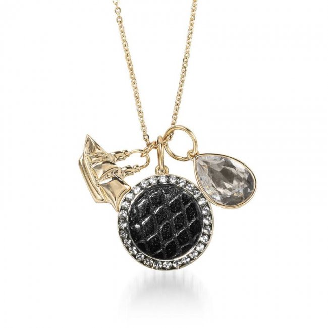 Brahmin | Women's Crystal Charm Necklace Black Fairhaven | Quick Ship!