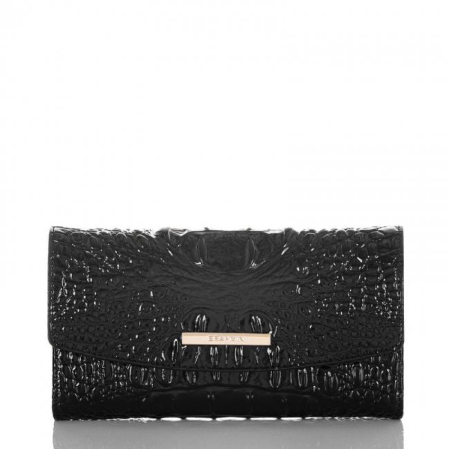 Brahmin | Women's Checkbook Wallet | Black Leather Checkbook Wallet | Quick Ship!