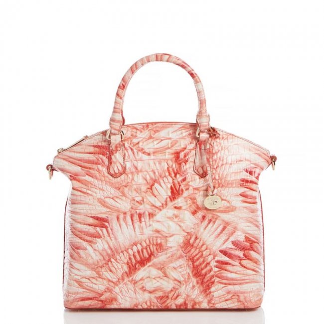 Brahmin | Women's Large Duxbury Satchel Pink Flamingo Melbourne | Quick Ship!
