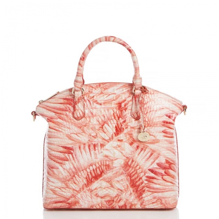 Brahmin | Women's Large Duxbury Satchel Pink Flamingo Melbourne | Quick Ship!