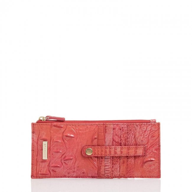 Brahmin | Women's Credit Card Wallet Punchy Coral Melbourne | Quick Ship!