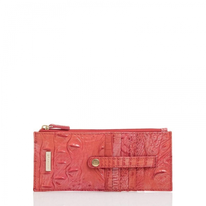 Brahmin | Women's Credit Card Wallet Punchy Coral Melbourne | Quick Ship!