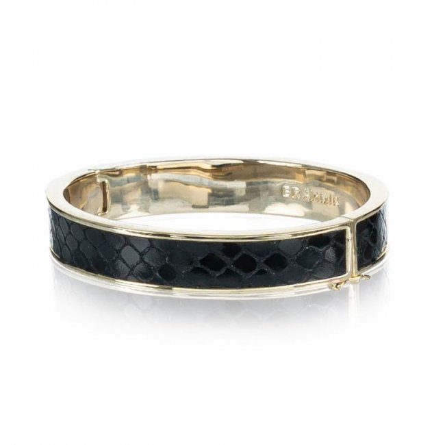 Brahmin | Women's Heritage Leather Bangle Black Fairhaven | Quick Ship!
