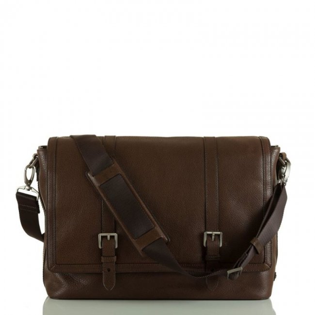 Brahmin | Men's Mason Messenger Cocoa Brown Manchester | Quick Ship!
