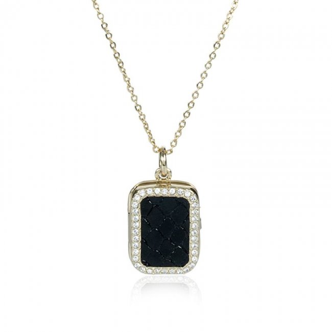 Brahmin | Women's Crystal Locket Necklace Black Fairhaven | Quick Ship!