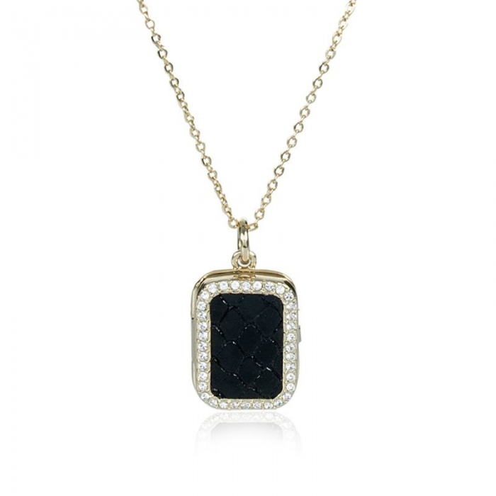 Brahmin | Women's Crystal Locket Necklace Black Fairhaven | Quick Ship!