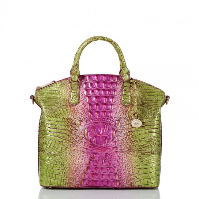 Brahmin | Women's Large Duxbury Satchel Limeade Ombre Melbourne | Quick Ship!