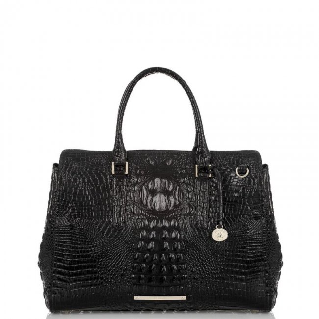 Brahmin | Women's Finley Black Carryall Satchel | Black Melbourne | Quick Ship!