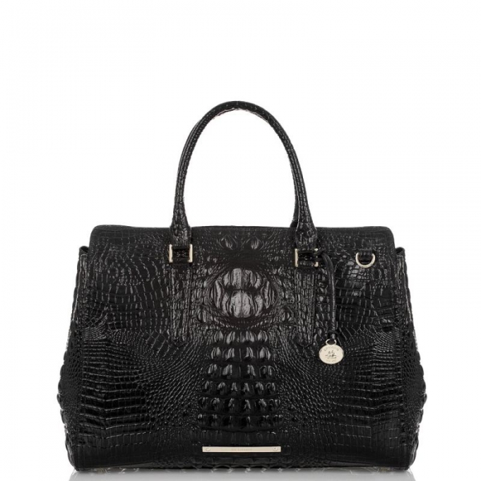 Brahmin | Women's Finley Black Carryall Satchel | Black Melbourne | Quick Ship!