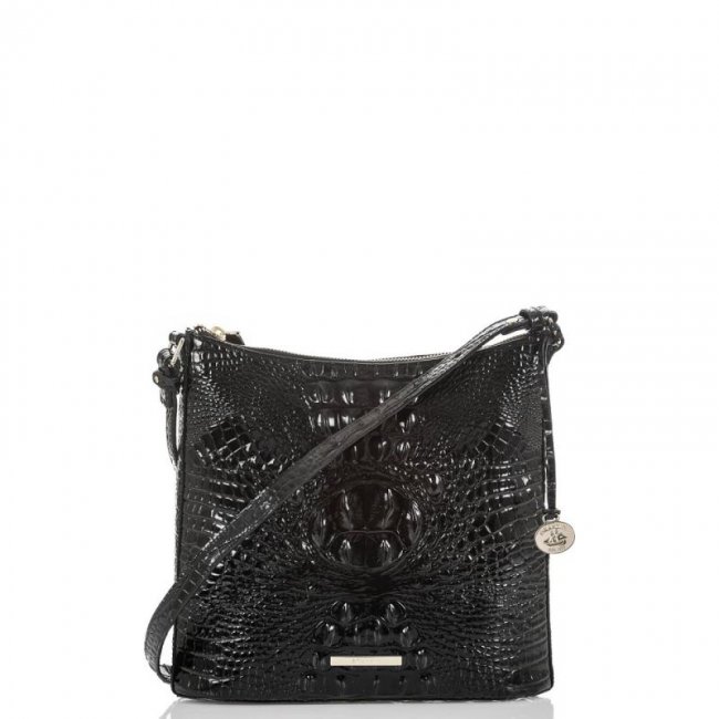 Brahmin | Women's Katie Black Leather Crossbody | Black Melbourne | Quick Ship!