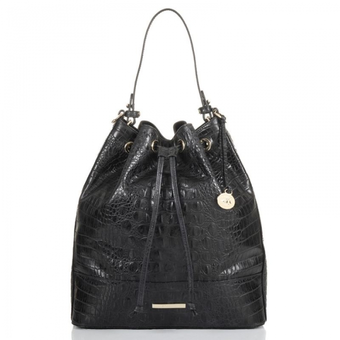 Brahmin | Women's Marlowe Black Leather Bucket Bag | Black Barlow | Quick Ship!