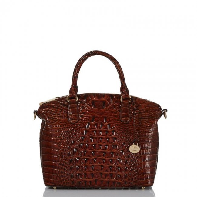 Brahmin | Women's Duxbury Medium Satchel Bag | Pecan Melbourne | Quick Ship!