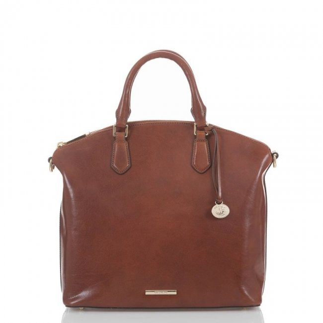 Brahmin | Women's Large Duxbury Soft Leather Satchel | Cognac Topsail | Quick Ship!