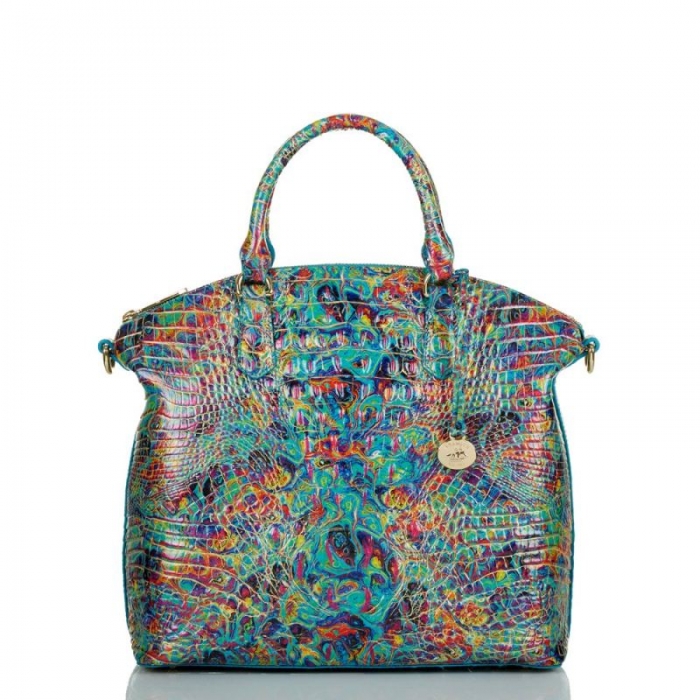 Brahmin | Women's Large Duxbury Satchel Blue Ammolite Melbourne | Quick Ship!