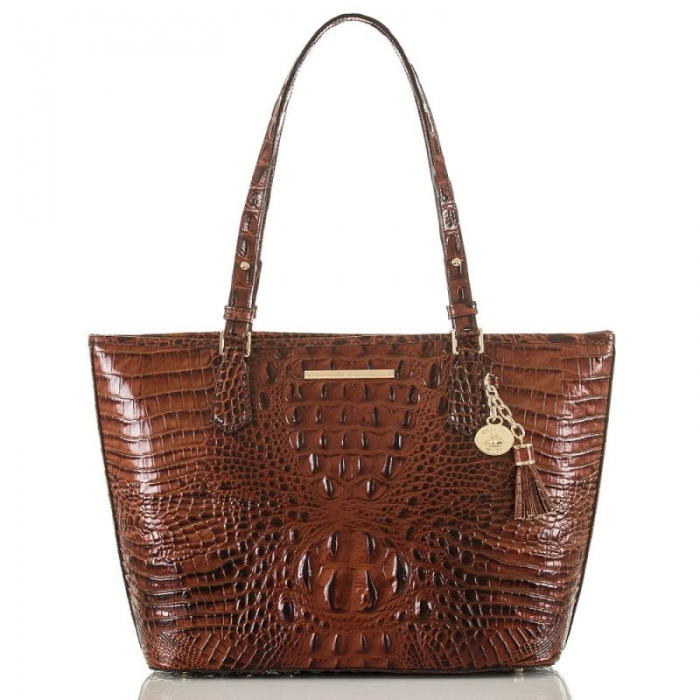 Brahmin | Women's Medium Asher Tote Handbag | Pecan Melbourne | Quick Ship!