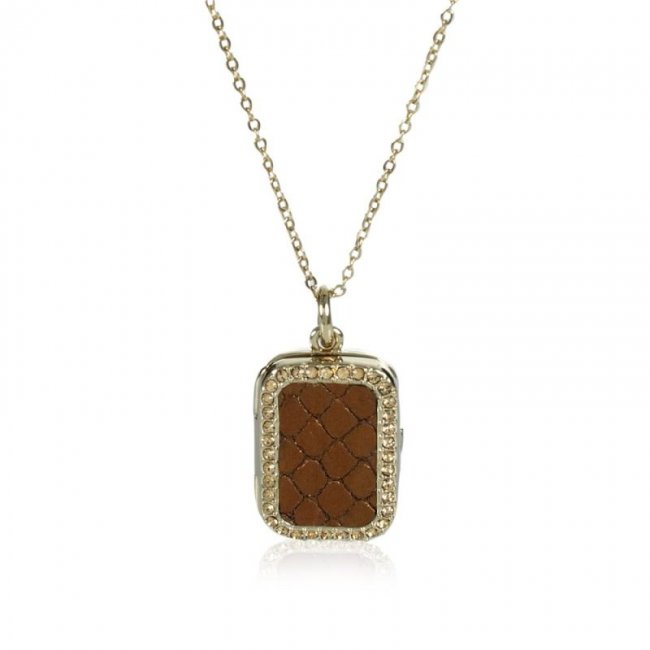 Brahmin | Women's Crystal Locket Necklace Bronze Fairhaven | Quick Ship!