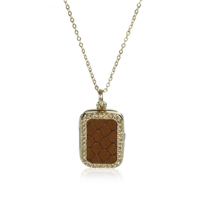 Brahmin | Women's Crystal Locket Necklace Bronze Fairhaven | Quick Ship!