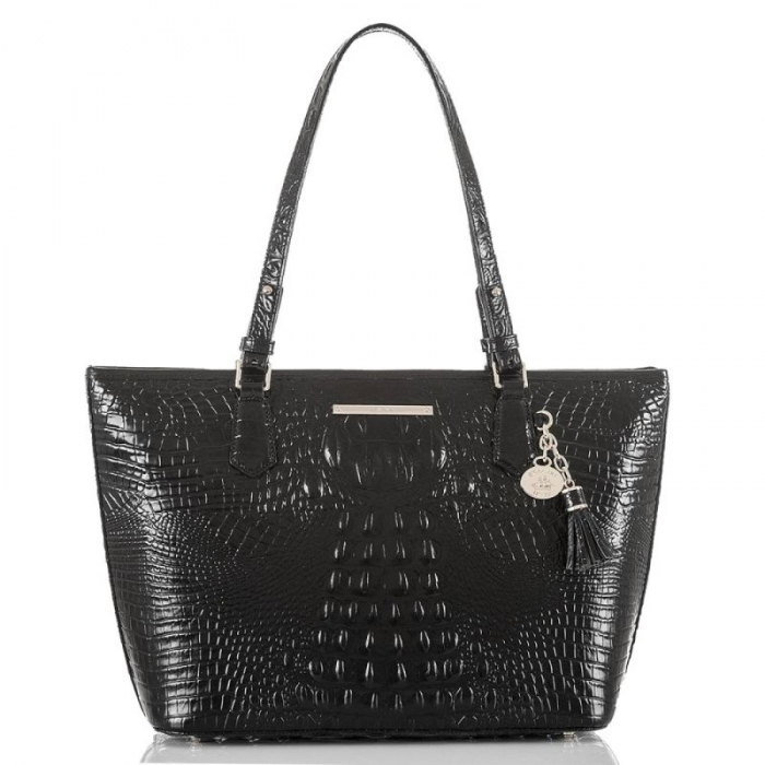 Brahmin | Women's Medium Asher | Black Leather Tote Handbag | Quick Ship!