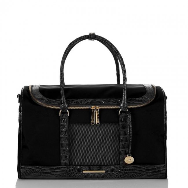 Brahmin | Women's Designer Leather Pet Carrier | Black Melbourne | Quick Ship!