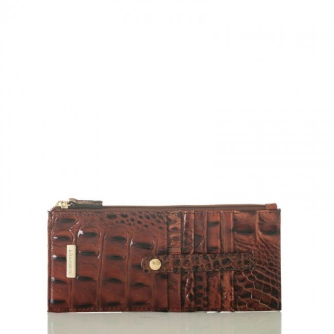 Brahmin | Women's Slim Credit Card Wallet | Pecan Melbourne | Quick Ship!