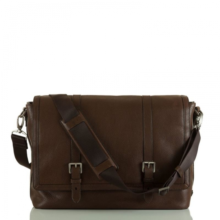 Brahmin | Women's Mason Messenger Cocoa Brown Manchester | Quick Ship!