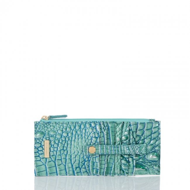 Brahmin | Women's Credit Card Wallet Seafoam Ombre Melbourne | Quick Ship!