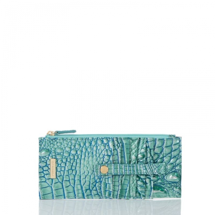 Brahmin | Women's Credit Card Wallet Seafoam Ombre Melbourne | Quick Ship!