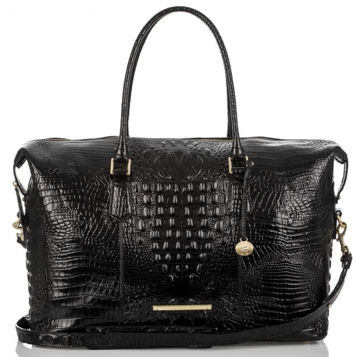 Brahmin | Women's Duxbury Weekender | Black Leather Weekend Bag | Quick Ship!