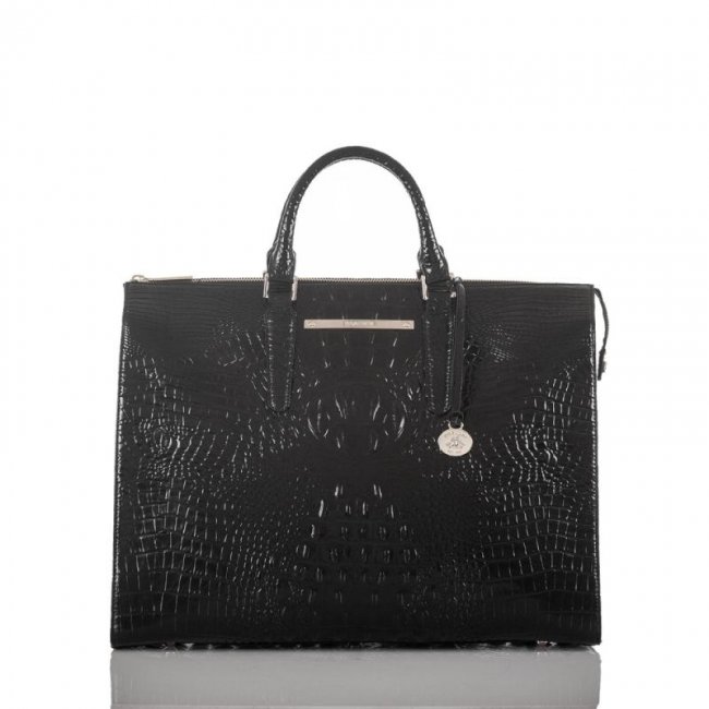 Brahmin | Women's Leather Business Tote Bag | Black Melbourne | Quick Ship!