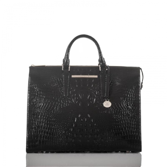 Brahmin | Women's Leather Business Tote Bag | Black Melbourne | Quick Ship!