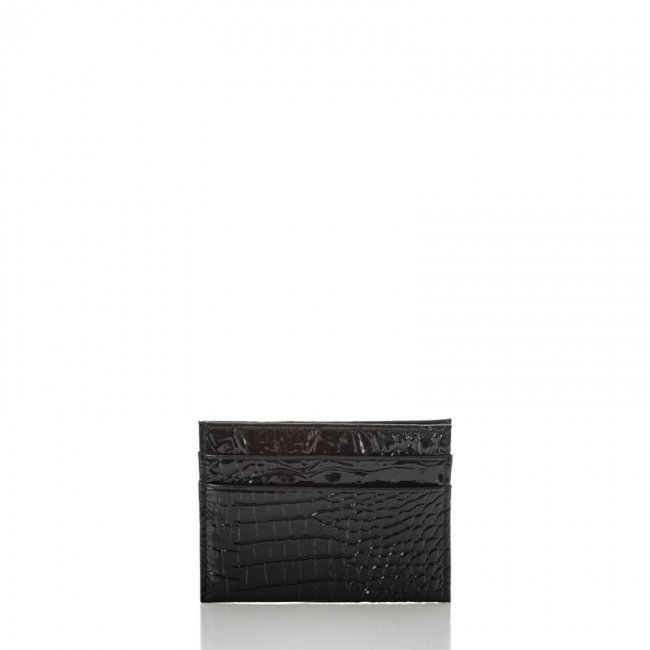 Brahmin | Women's Charlie Leather Card Case Wallet | Black Melbourne | Quick Ship!