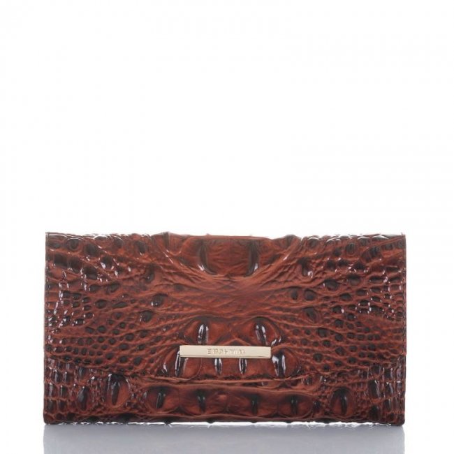 Brahmin | Women's Modern Leather Checkbook Wallet | Pecan Melbourne | Quick Ship!