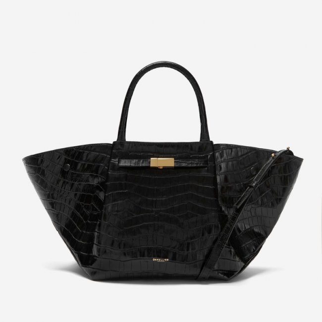 Demellier | The Midi New York | Black Croc Effect | Canada Outlet