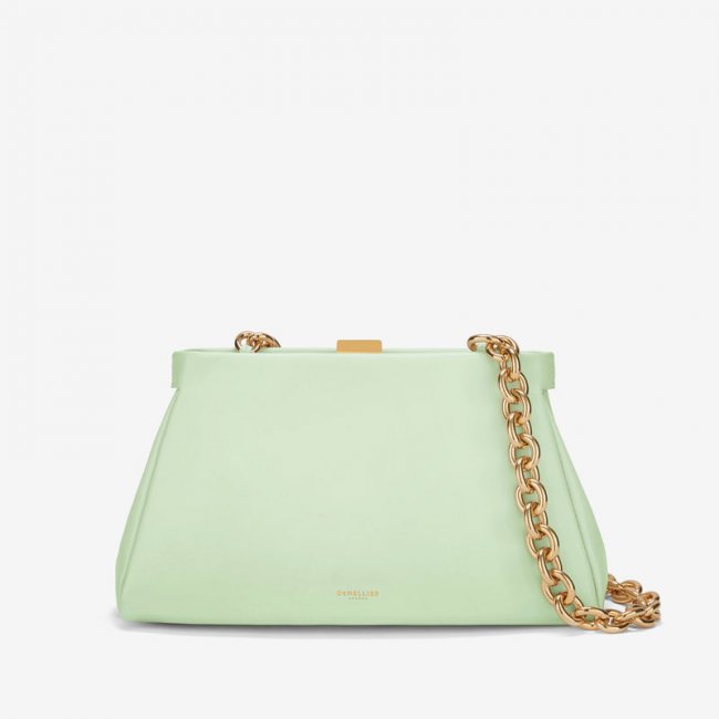 Demellier | The Cannes | Mint Smooth With Chunky Chain | Canada Outlet