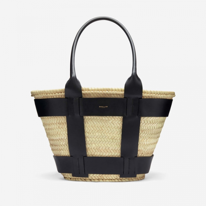 Demellier | The Santorini | Natural Basket Black Smooth | Canada Outlet
