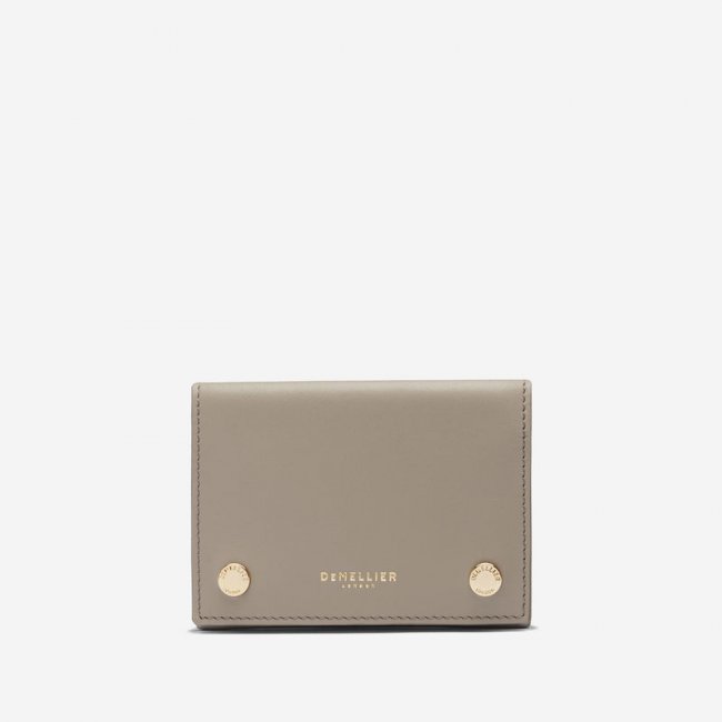 Demellier | The Milos Card Holder | Taupe Smooth | Canada Outlet