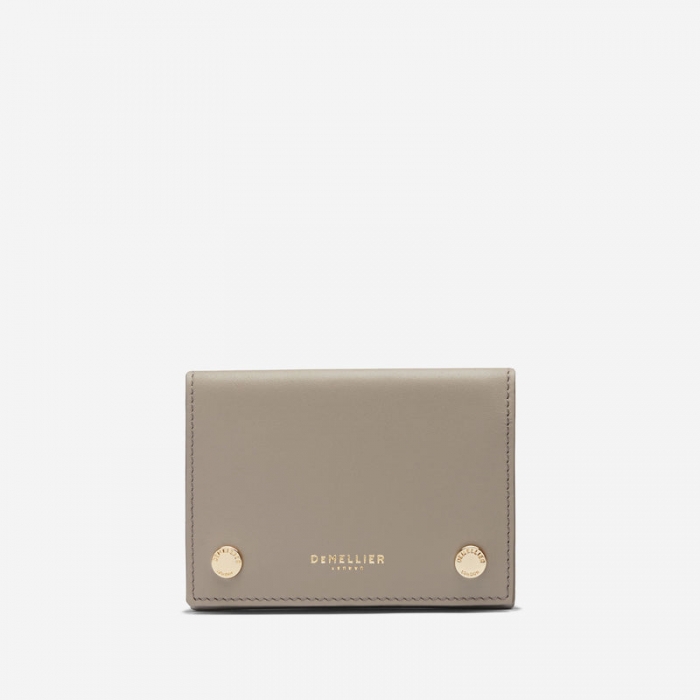 Demellier | The Milos Card Holder | Taupe Smooth | Canada Outlet