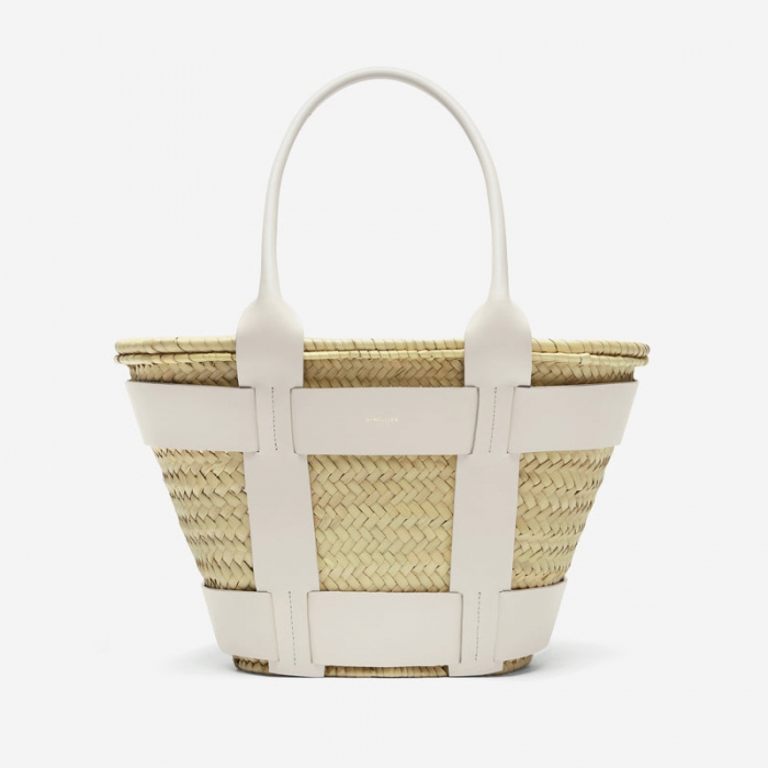 Demellier | The Santorini | Natural Basket Off-White Smooth | Canada Outlet
