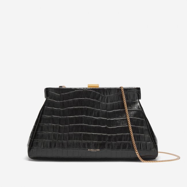 Demellier | The Cannes | Black Croc-Effect | Canada Outlet