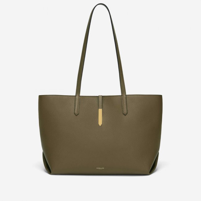 Demellier | The Tokyo Tote | Olive Small Grain | Canada Outlet