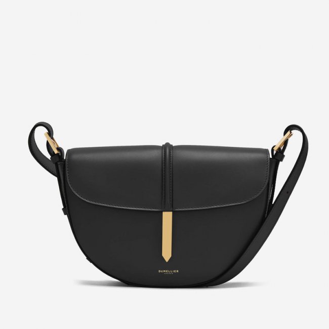Demellier | The Tokyo Saddle | Black Smooth | Canada Outlet