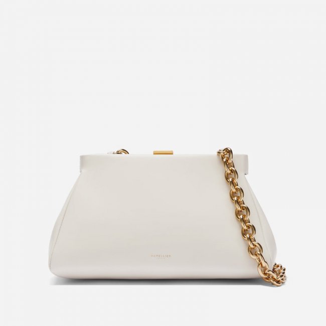 Demellier | The Cannes | Off-White Smooth With Chunky Chain | Canada Outlet