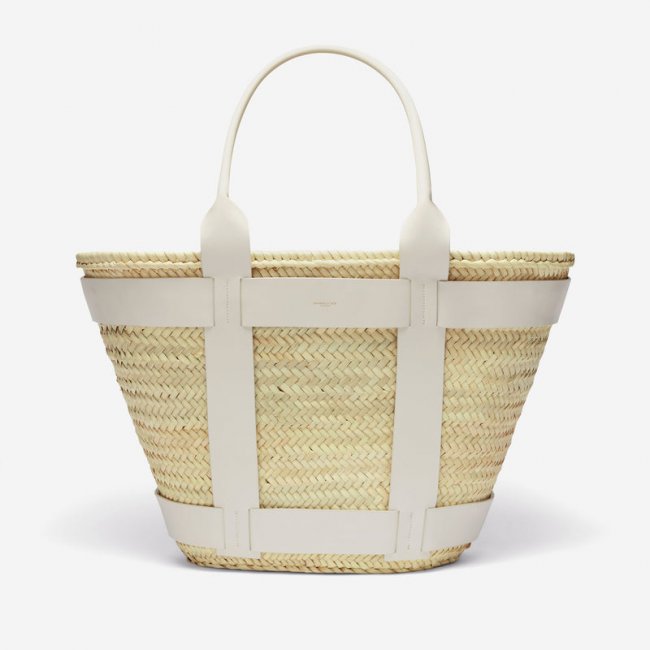 Demellier | The Maxi Santorini | Natural Basket Off-White Smooth | Canada Outlet