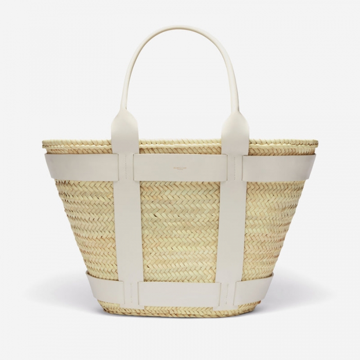 Demellier | The Maxi Santorini | Natural Basket Off-White Smooth | Canada Outlet