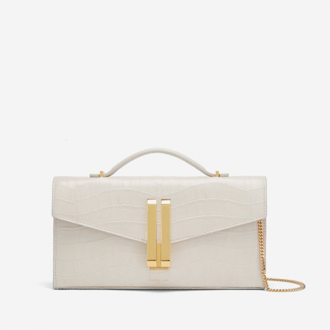 Demellier | The Vancouver Clutch | Off-White Croc-Effect | Canada Outlet