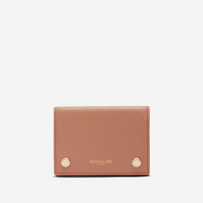 Demellier | The Milos Card Holder | Coral Smooth | Canada Outlet