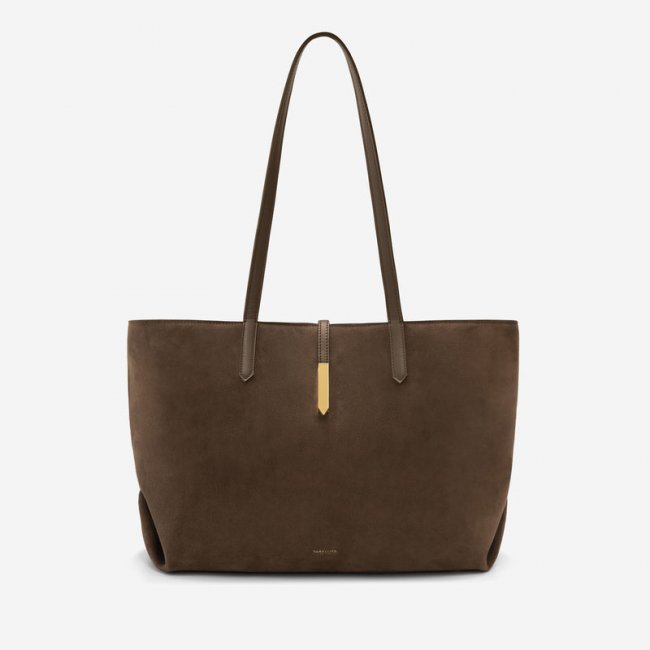 Demellier | The Tokyo Tote | Mocha Suede & Mocha Suede | Canada Outlet