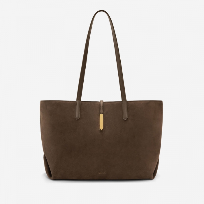 Demellier | The Tokyo Tote | Mocha Suede & Mocha Suede | Canada Outlet